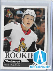 2018-19 Upper Deck Parkhurst RC # 370 Brady Tkachuk Ottawa Senators